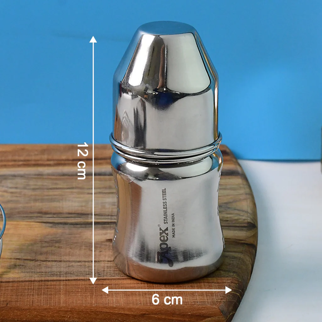 Premium Stainless Steel Baby Feeding Bottle 125 ML