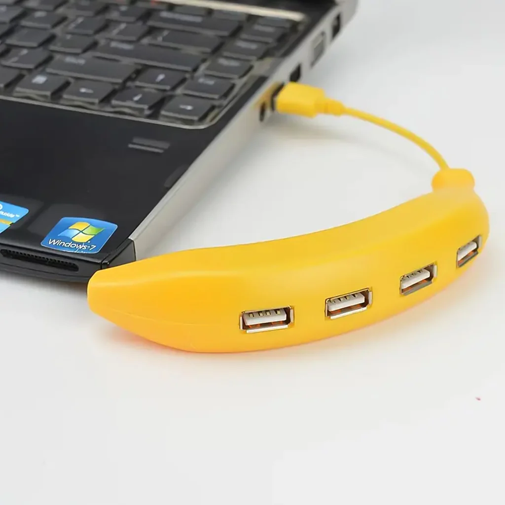 Banana Shape USB Hub 4 Port USB Splitter