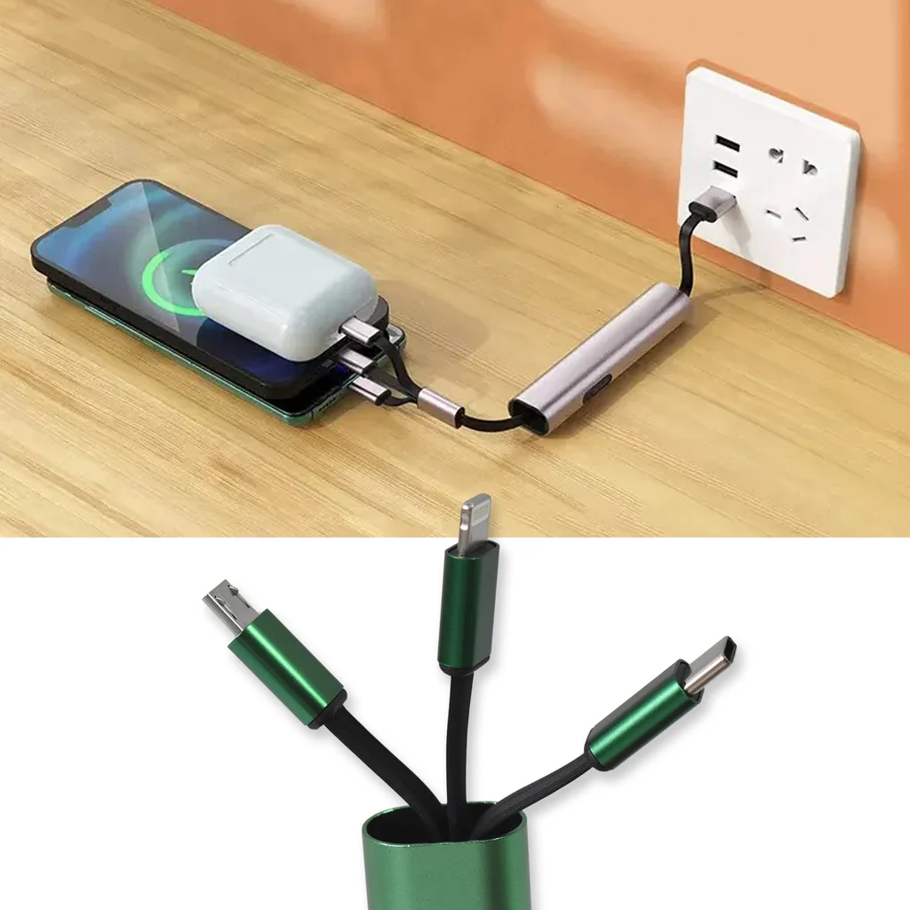 3 in 1 Extendable Charging and Data Cable