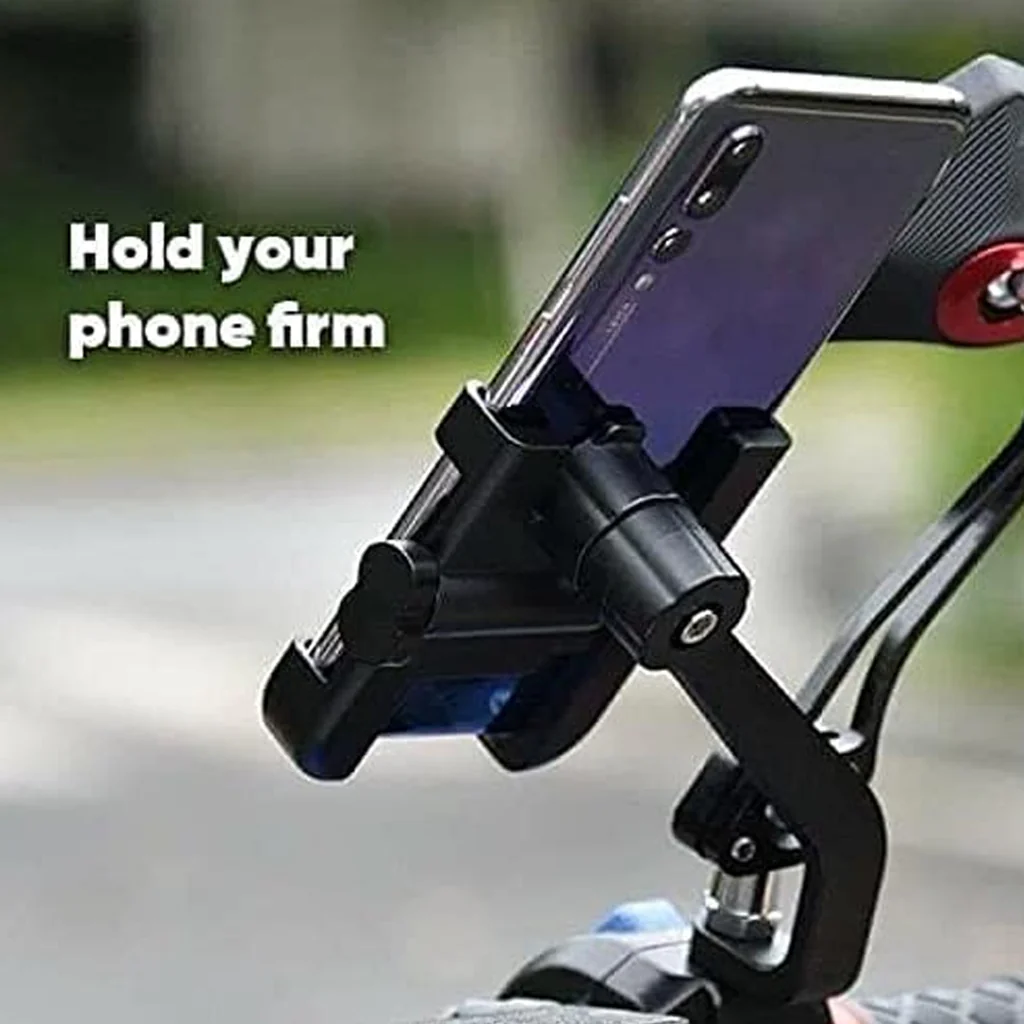 Rear View Mirror Mobile Holder Metal Bike Phone Mount