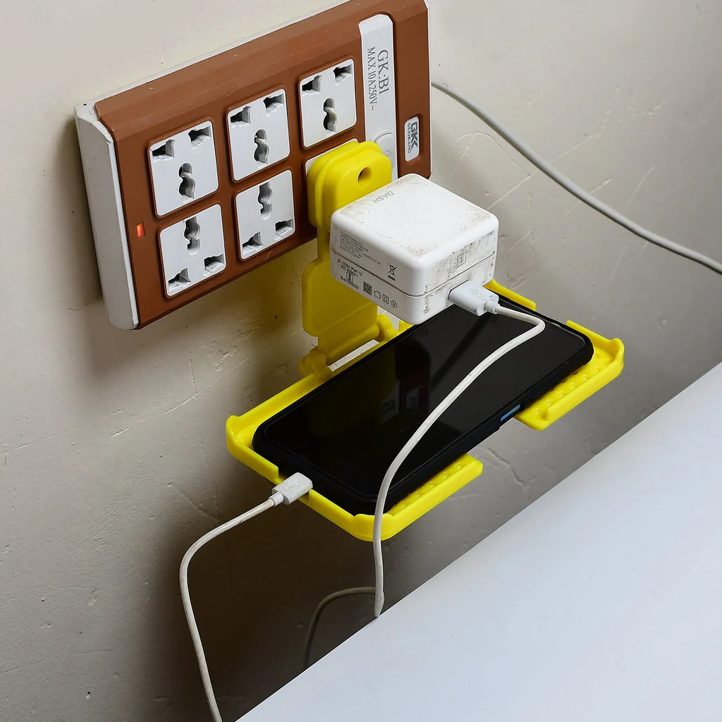 Yellow Wall Holder Stand for Mobile Char...