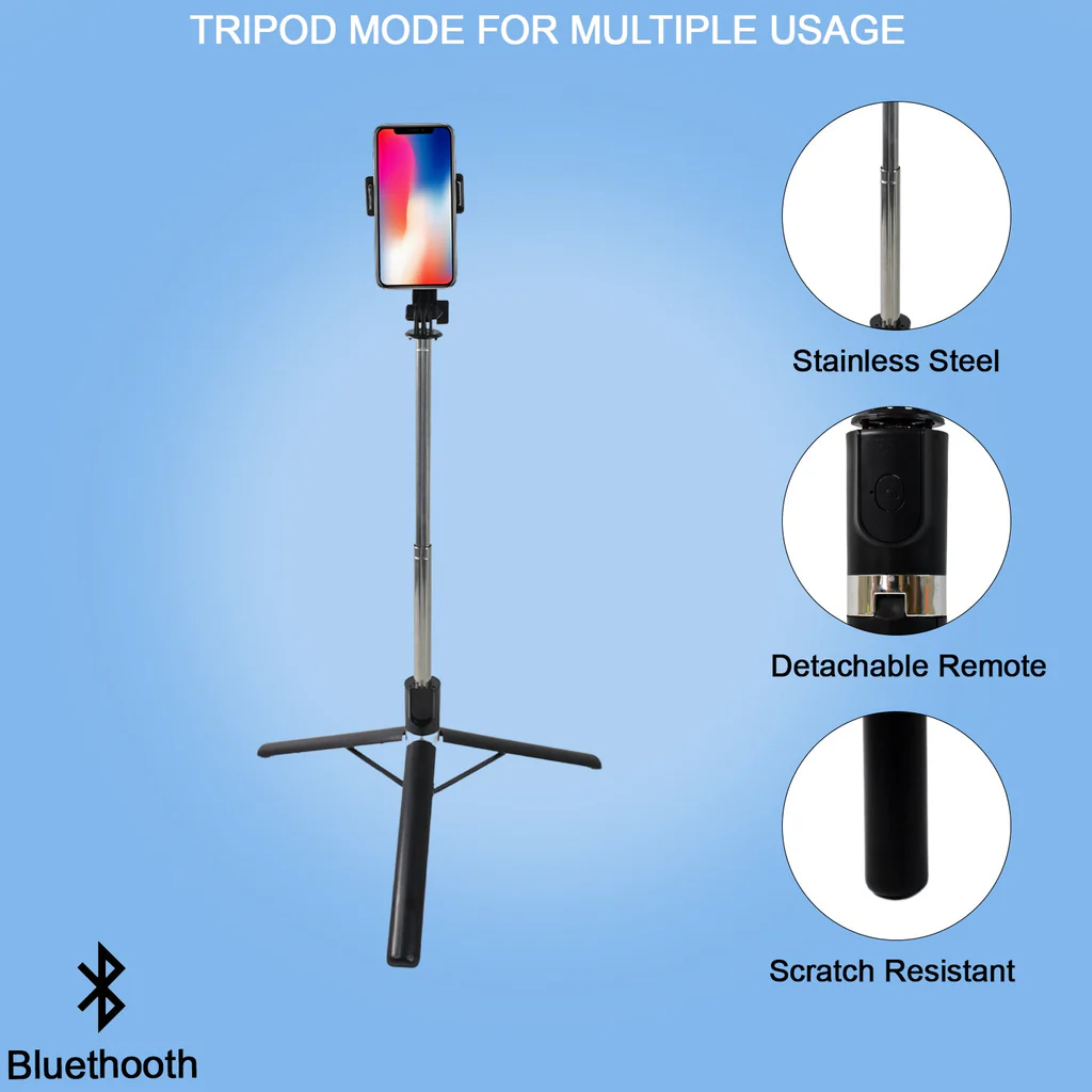 Selfie Stick with Tripod Stand 160 cm Length