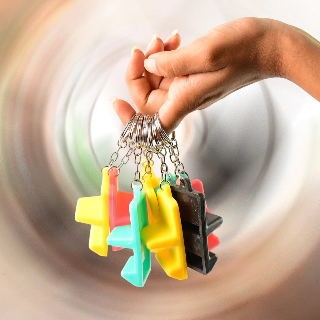 2 in 1 Plastic Mobile Stand Keychain Set of 9