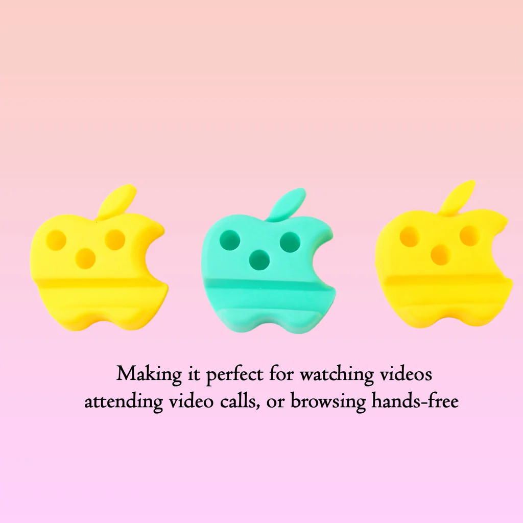 Apple Shape Mobile Stand with Pen Holder Pack of 3