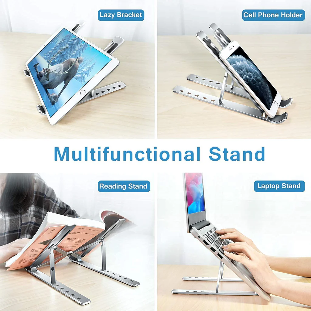 Adjustable Metal Laptop Stand with 6 Angle Riser