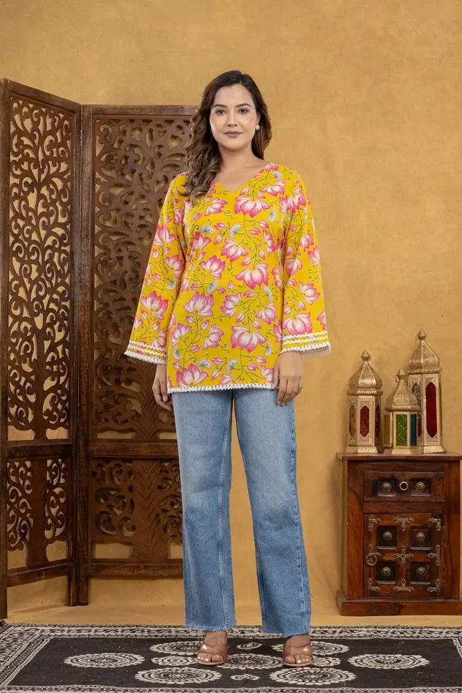 Cotton Short Kurti Women Stylish Comfort...