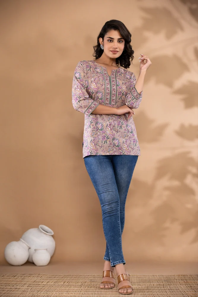 Cotton Short Kurti for Women – Casual Et...