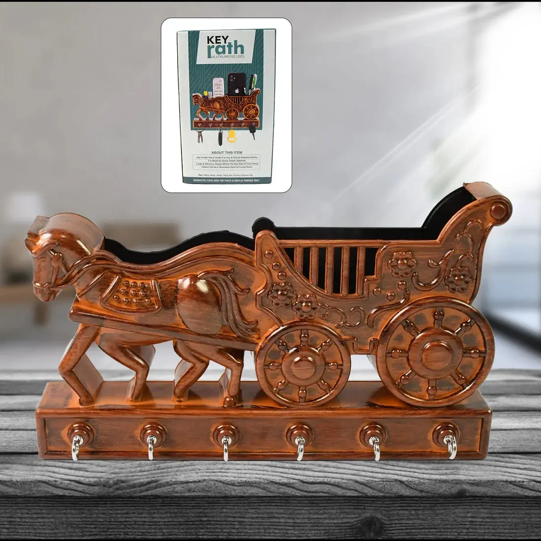 Plastic Rath Design Key Holder with 6 Ho...