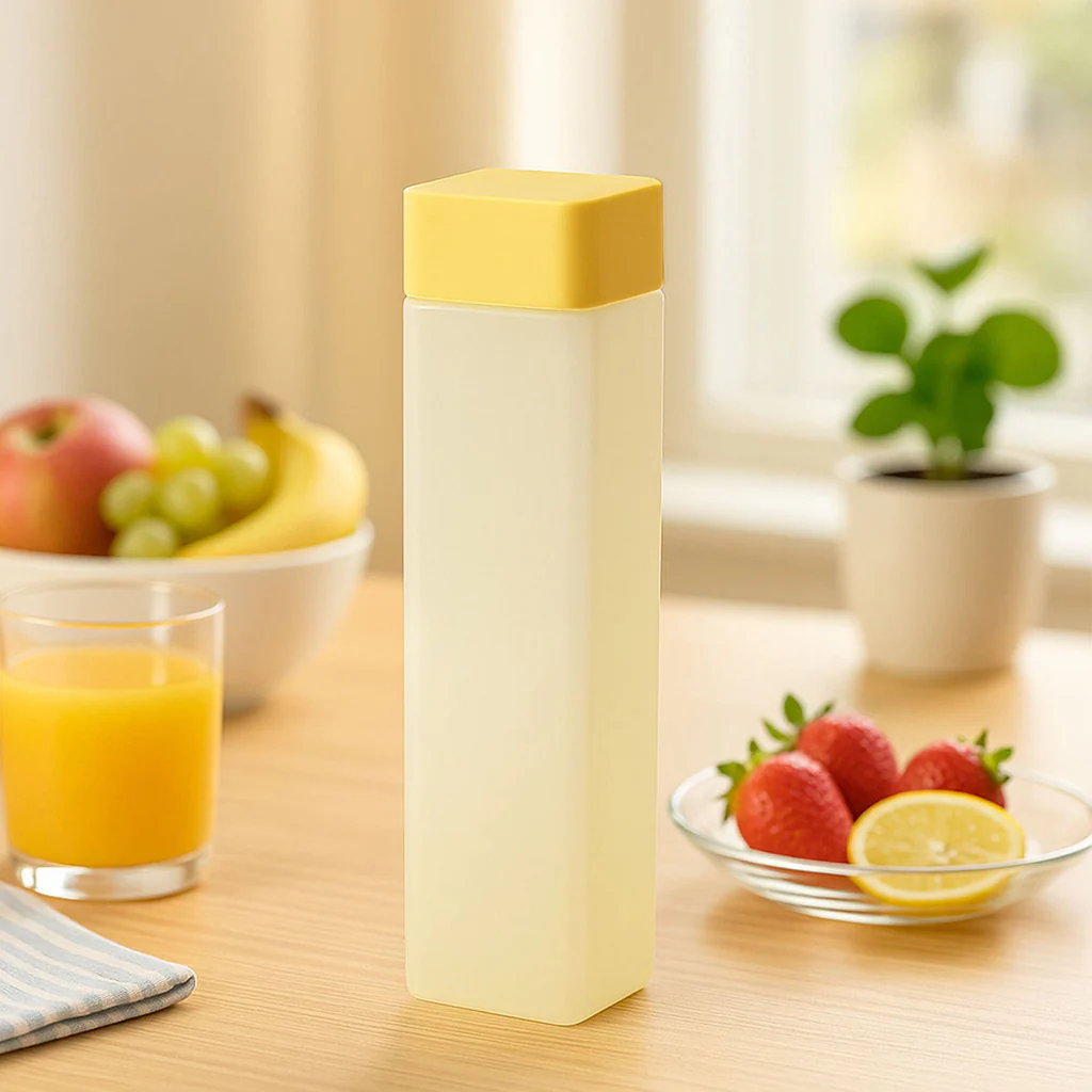Square Plastic Water Bottle - 1000ml Lea...