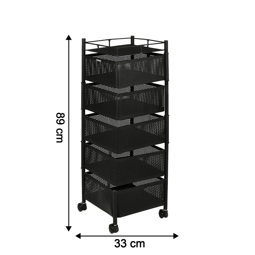 5 Layer Multipurpose Kitchen Storage Trolley with Wheels
