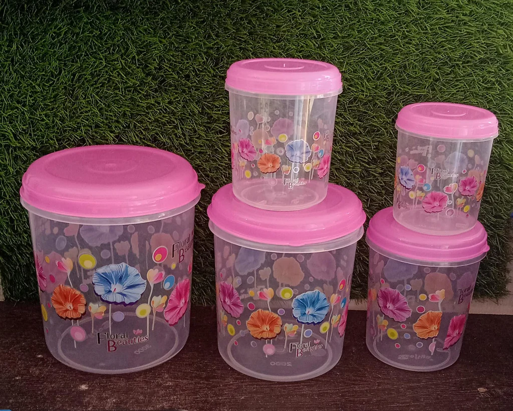 Plastic Transparent Container Air Tight Dabba Set