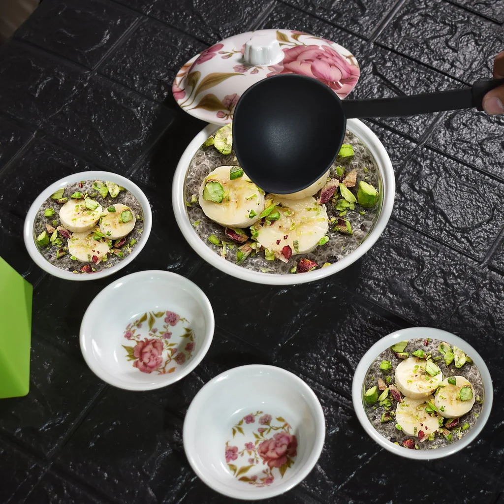 5 Pc Pudding Set used as a cutlery set for serving food purposes and sweet dishes and all in all kinds of household and official places etc