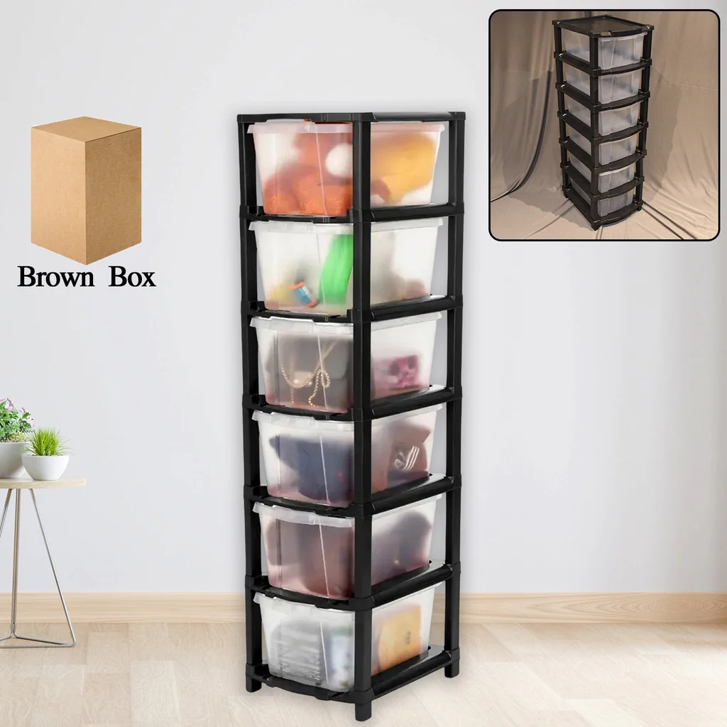 6-Layer Modular Plastic Drawer Storage C...
