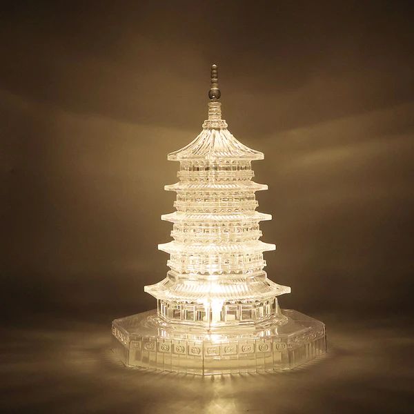 Premium LED Crystal Pagoda Decorative Light (1 Pc)