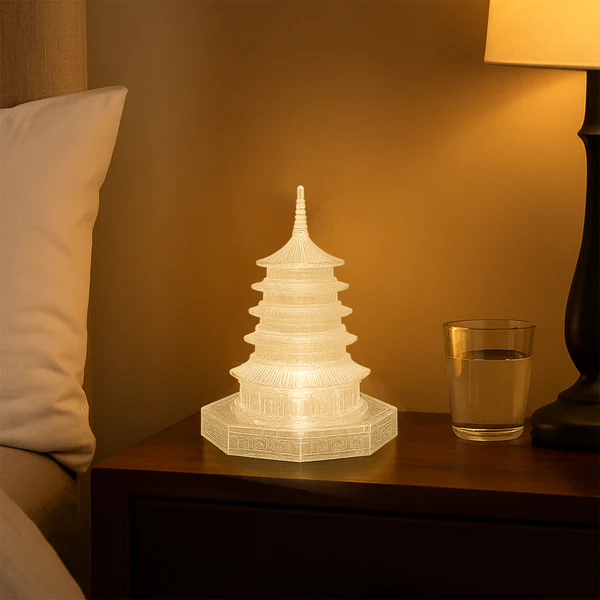 Premium LED Crystal Pagoda Decorative Light (1 Pc)