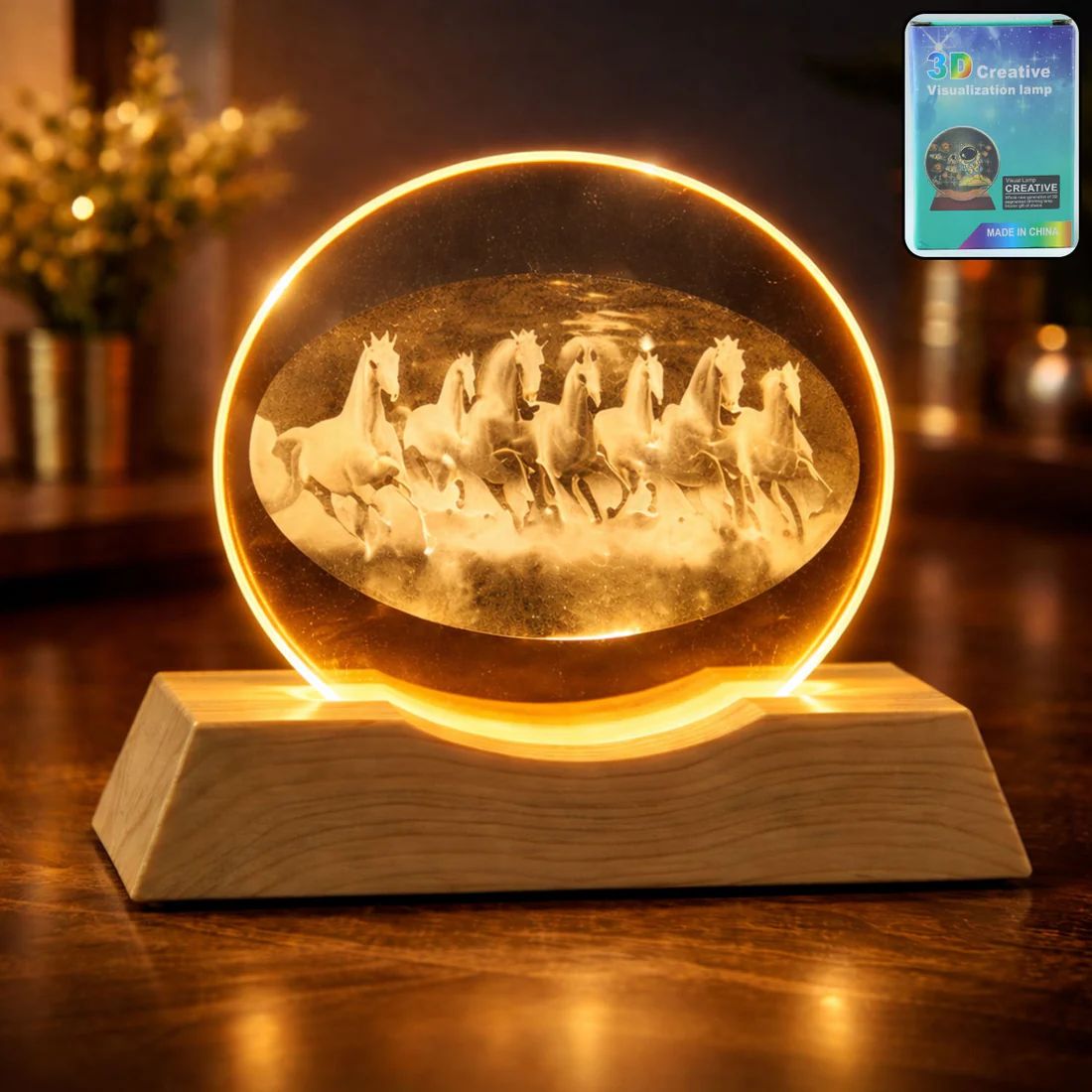 3D Crystal LED Table Lamp (1 Pc)