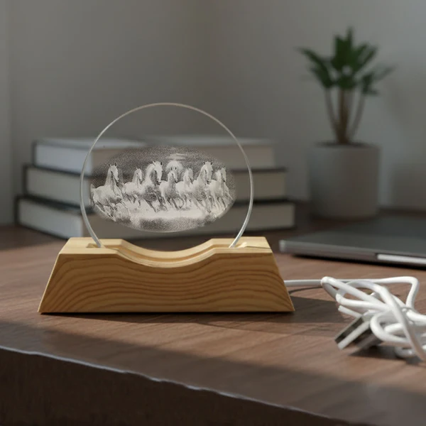 3D Crystal LED Table Lamp (1 Pc)