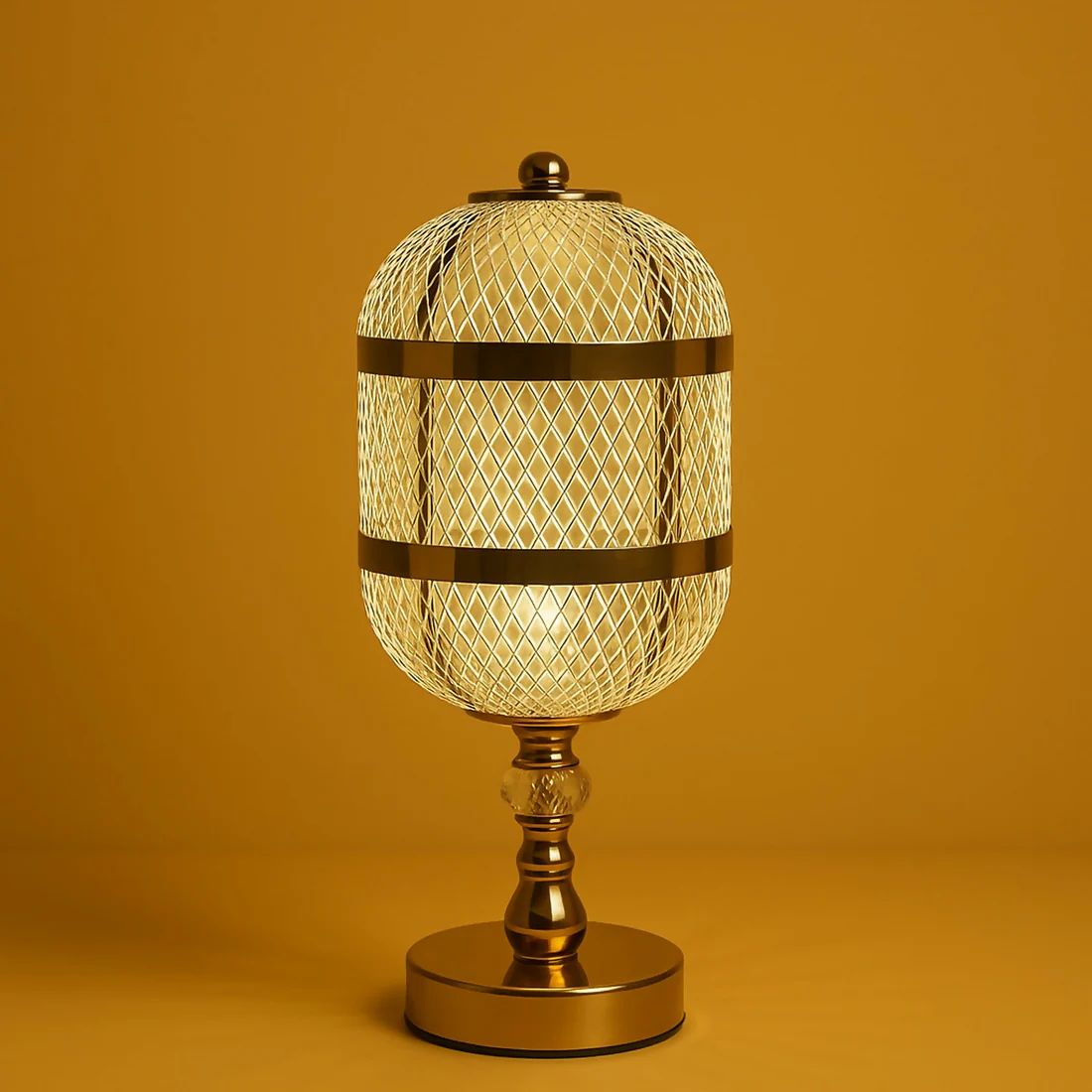 Metal Crystal Base Decorative Bedside La...