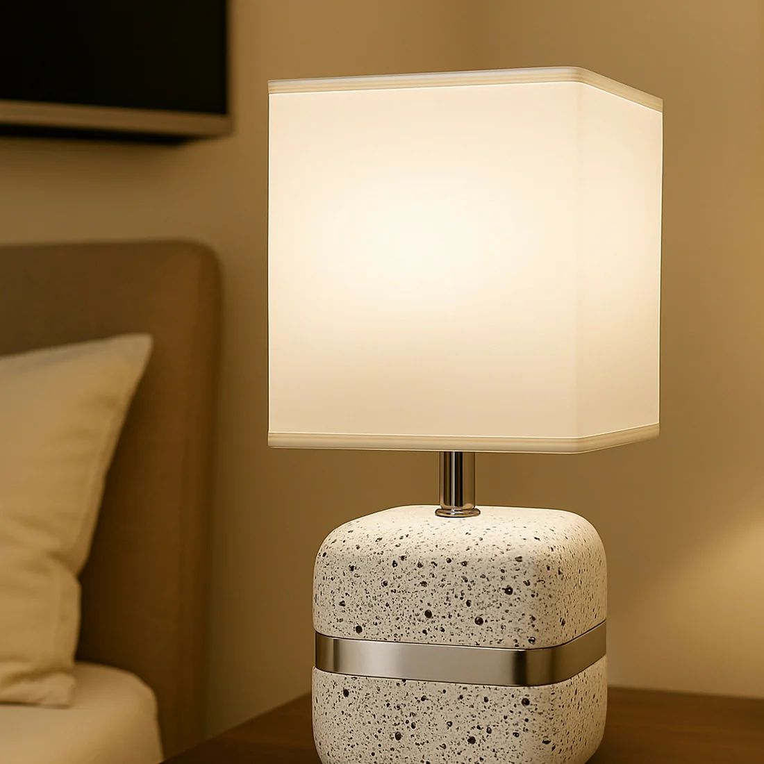 Modern Terrazzo Textured Table Lamp with...