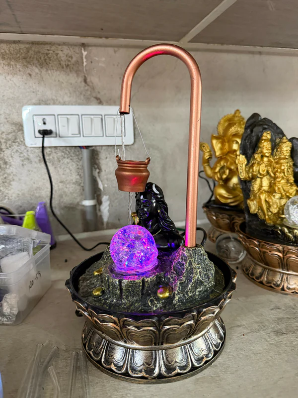 Lord Shiva LED Tabletop Water Fountain for Home Temple