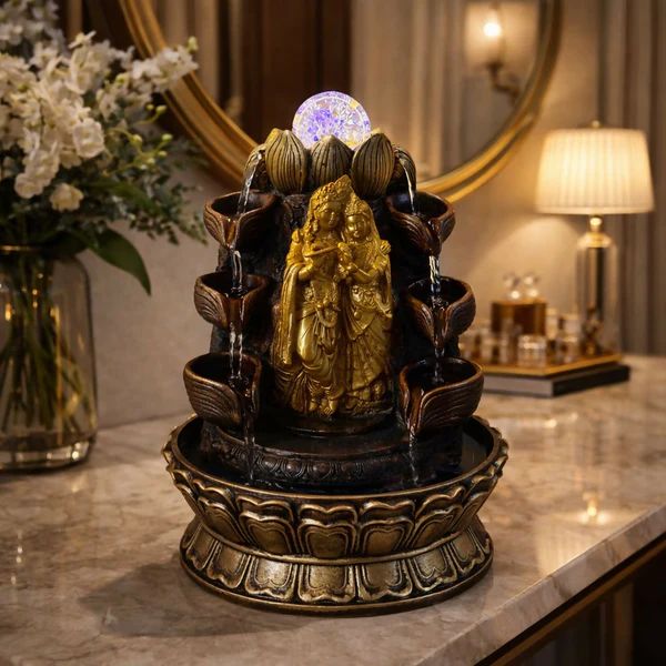 Radha Krishna LED Tabletop Water Fountai...