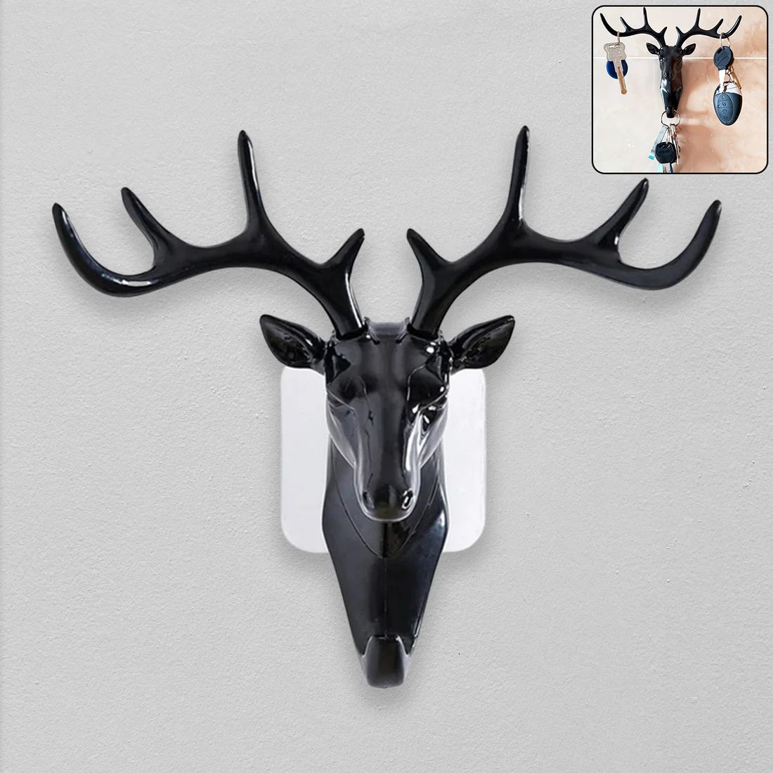 Deer Head Self Adhesive Wall Door Hook H...