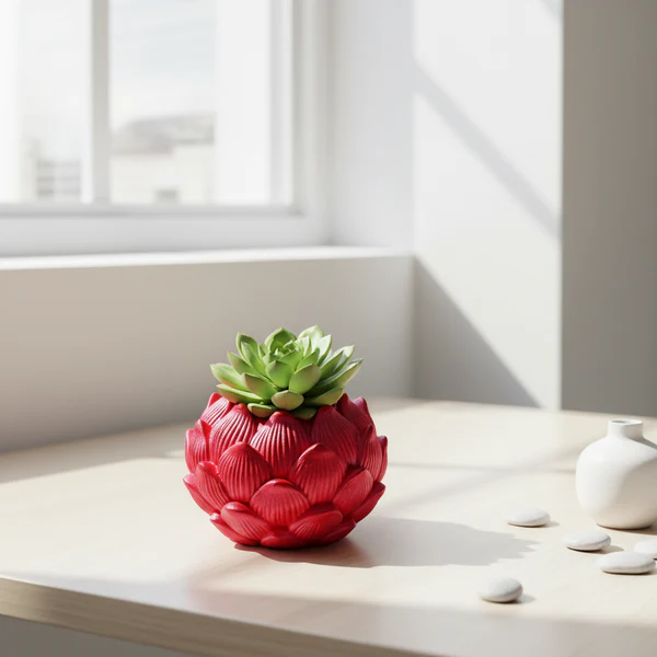 Big Kamal Lotus Decorative Diya Multi-Purpose Tealight Candle Holder - Metalic Pink