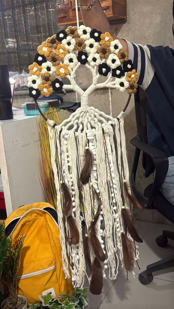 Macrame Tree of Life Dream Catcher Wall Hanging Boho Home Décor