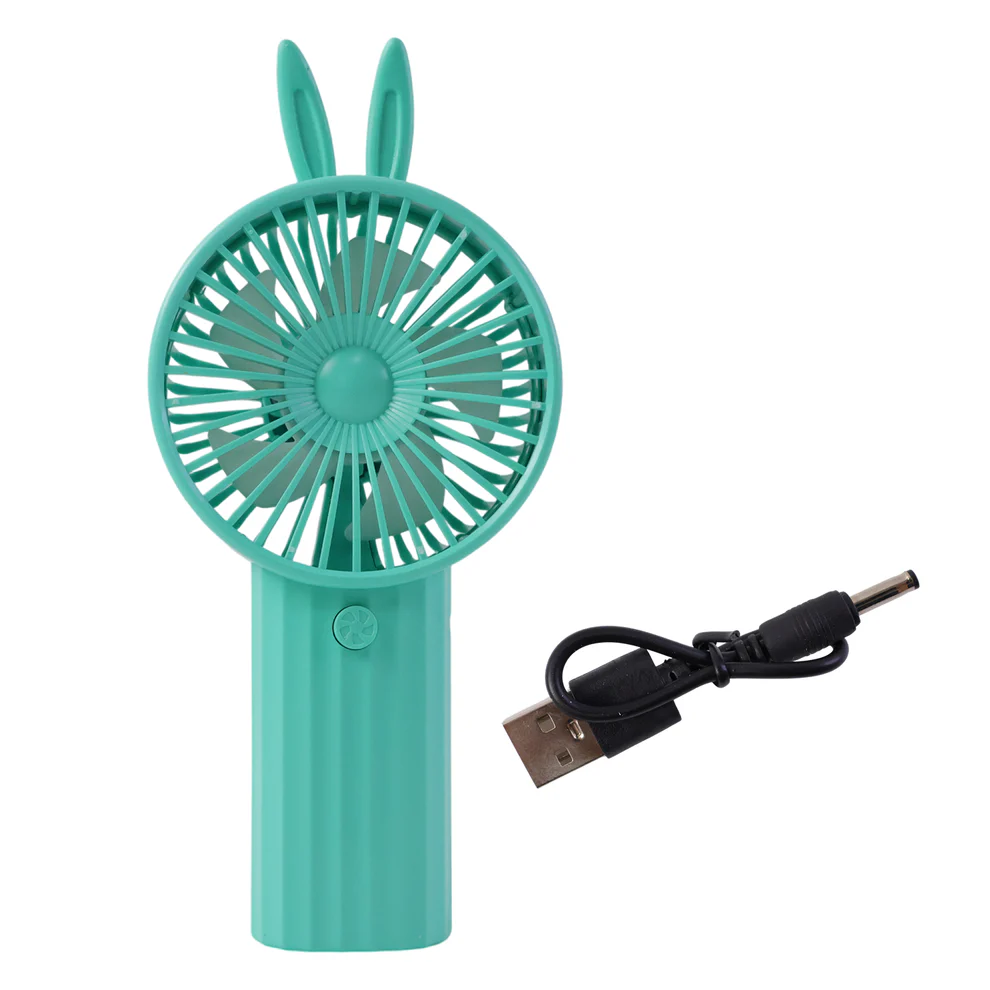 Cute Bunny Ear Design Portable USB Rechargeable Mini Handheld Fan (1 Pc)