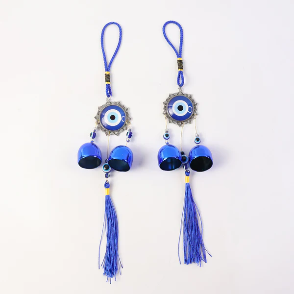 Decorative Evil Eye Hanging Wind Chime Set (2 Pc Set)