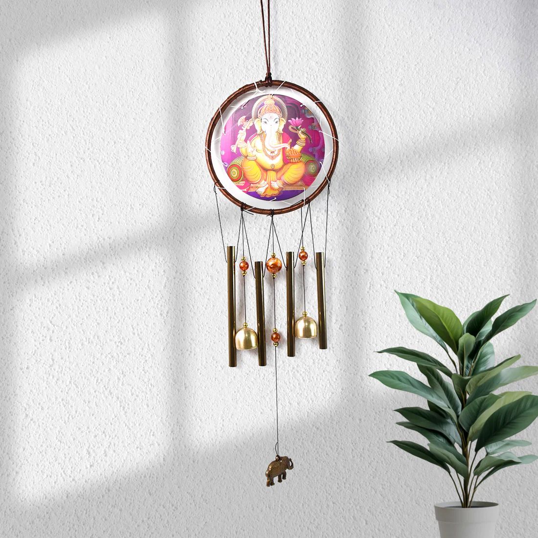 Lord Ganesh Wind Chimes Outdoor Hanging...