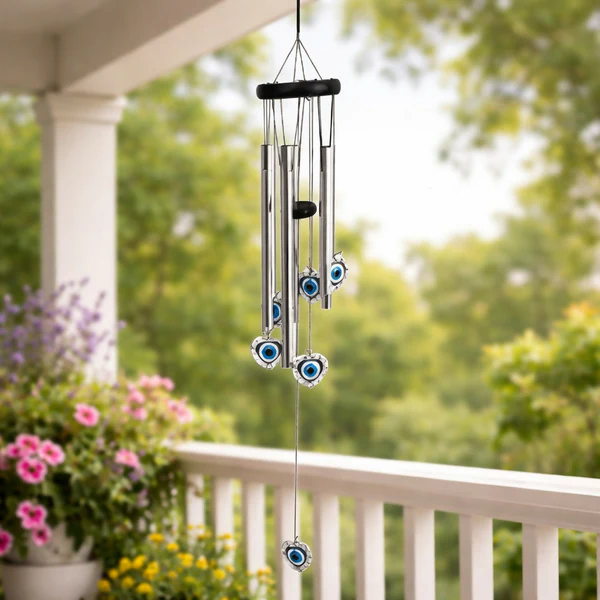 Metal Evil Eye Wind Chime for Balcony, Garden & Home Entrance Décor