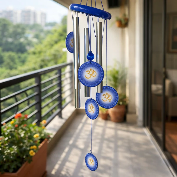 Om Symbol Wind Chime for Balcony, Home Entrance & Meditation Decorby WGM