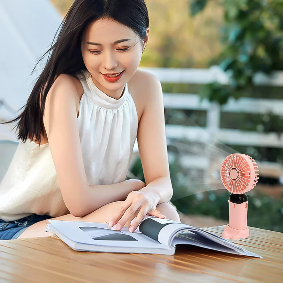 Portable Rechargeable LED Light Fan with Flexible Tripod Stand (1 Pc)