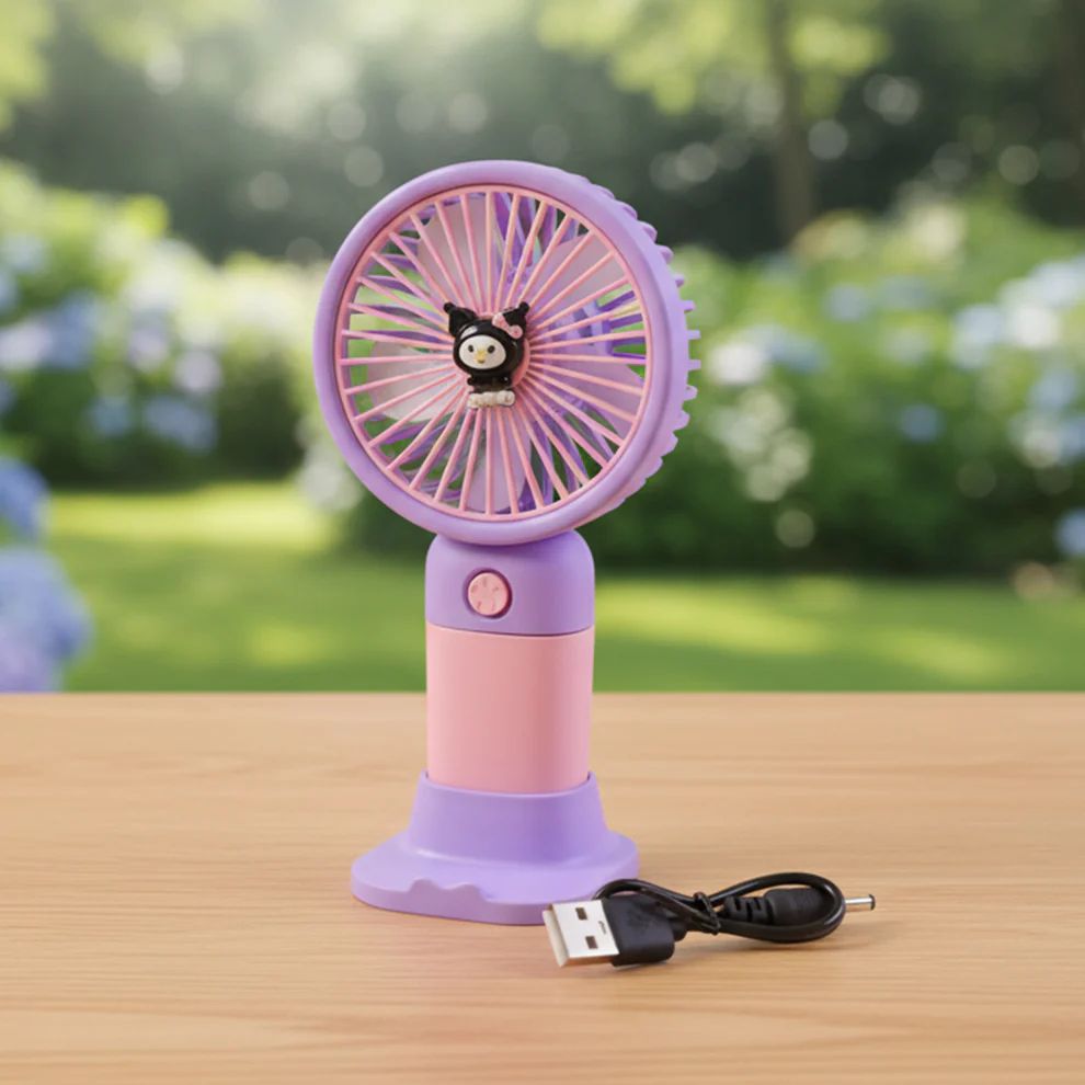 Cute USB Rechargeable Mini Desktop Fan w...
