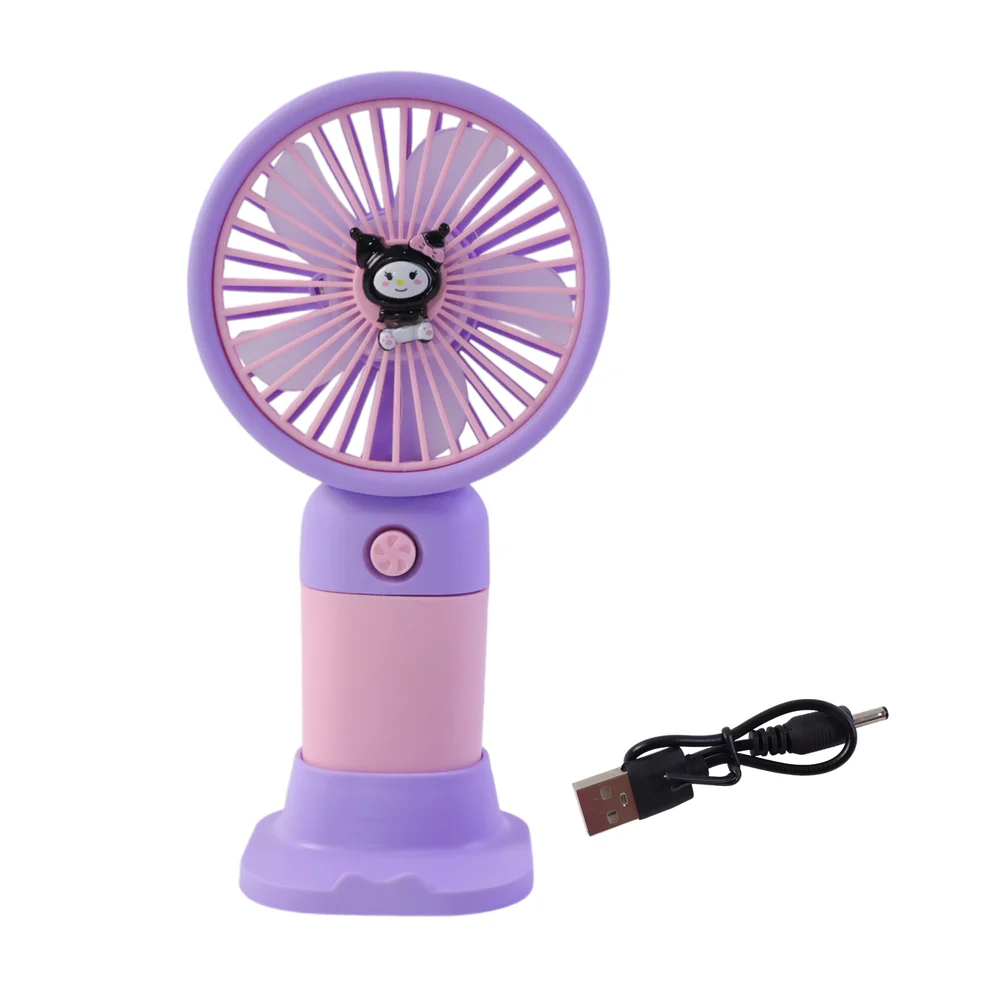 Cute USB Rechargeable Mini Desktop Fan with Stand for Office & Home