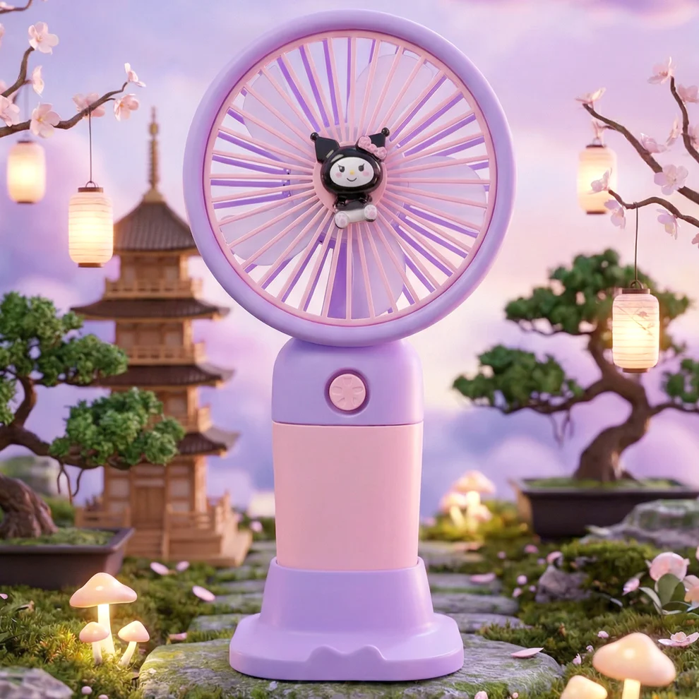Cute USB Rechargeable Mini Desktop Fan with Stand for Office & Home