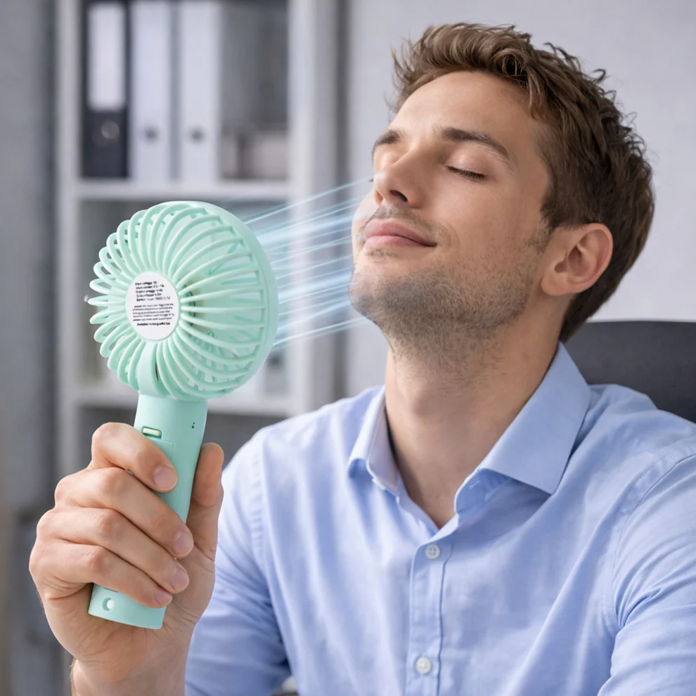 Portable Classic Hand Fan 3-Speed Table Fan for Office School Home Use