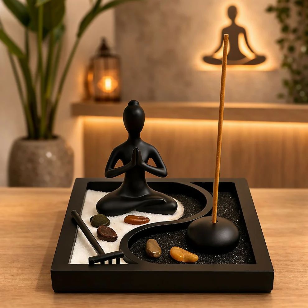 Zen Meditation Garden with Incense Holde...