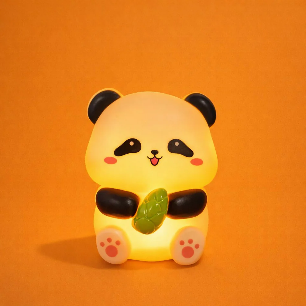 Cute Panda Silicone Night Lamp for Kids Bedroom Bedside Light
