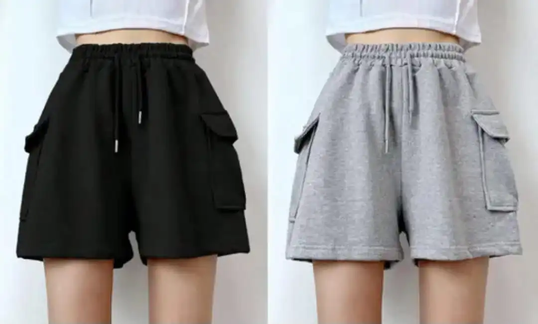Women’s Casual Cargo Skirt Shorts with Elastic Waist