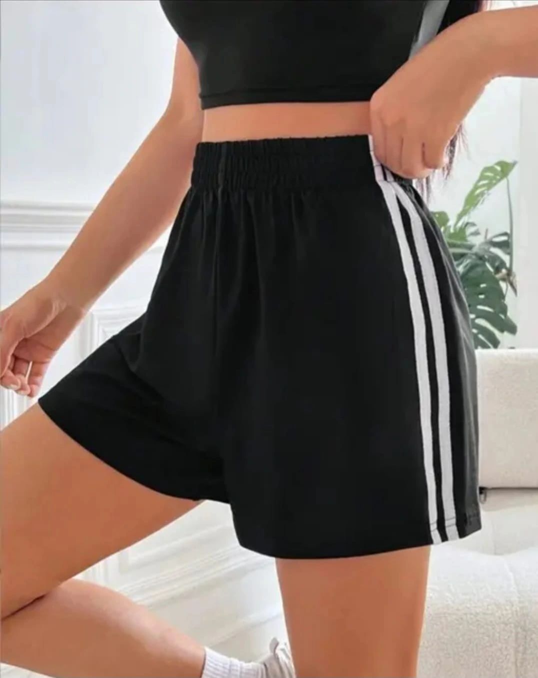 Women’s High-Waist Sports Shorts with Si...