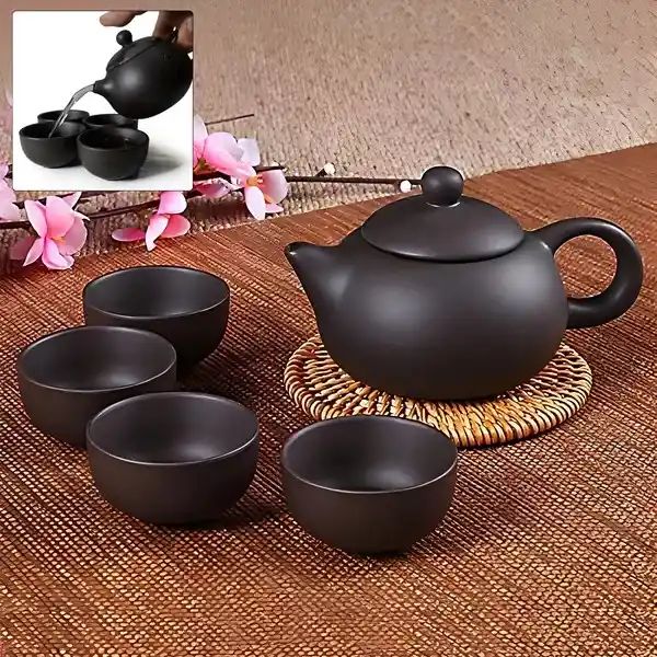 Premium Black Clay / Ceramic Tea Set wit...