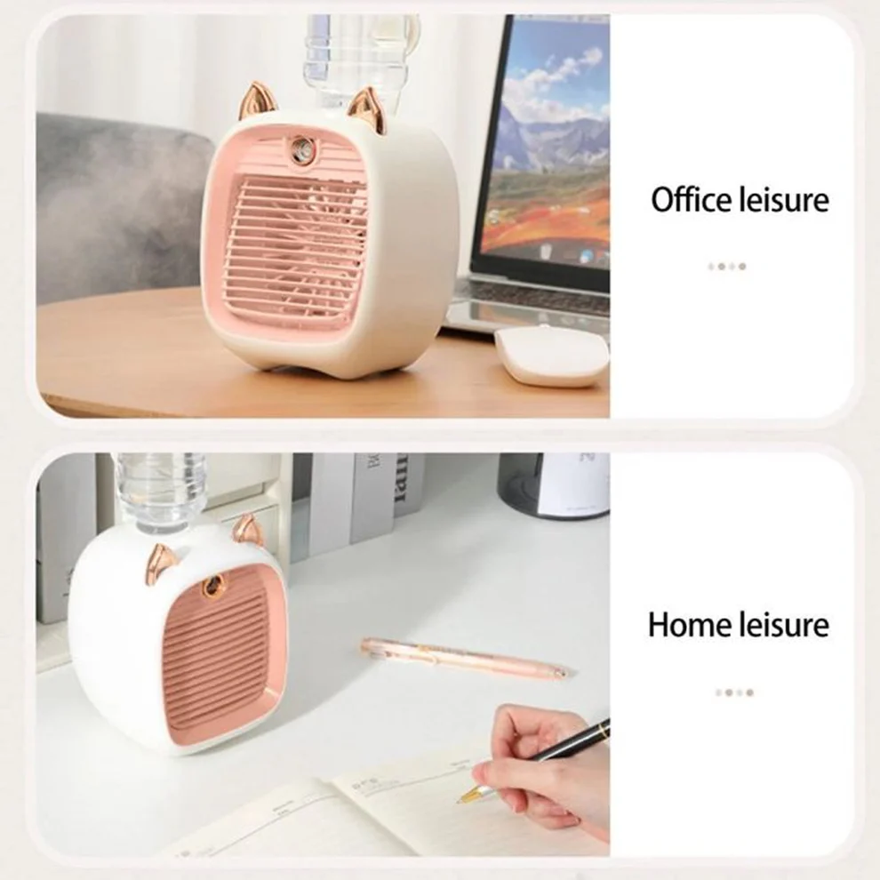 Portable Mini Air Cooler Fan with Spray Mist Function (1 Pc)