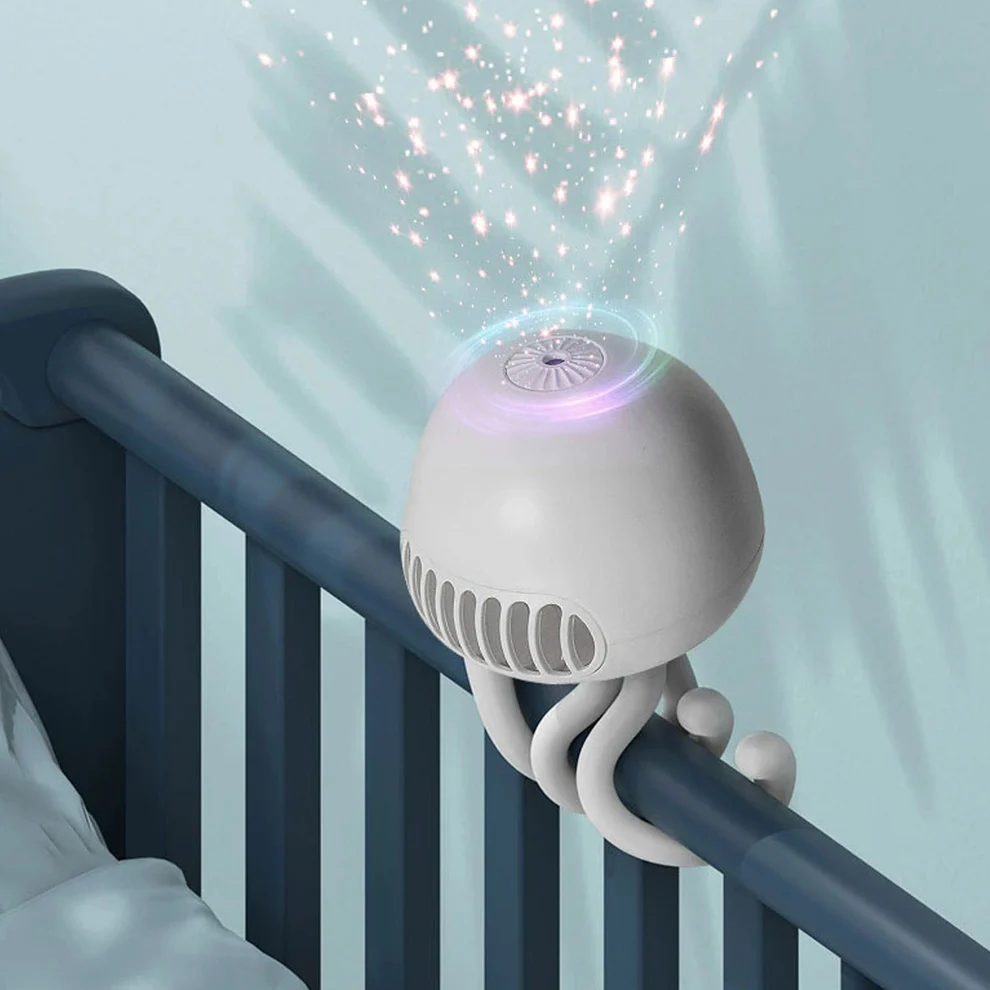 Rechargeable Handheld Mini Projector Fan (1 Pc)