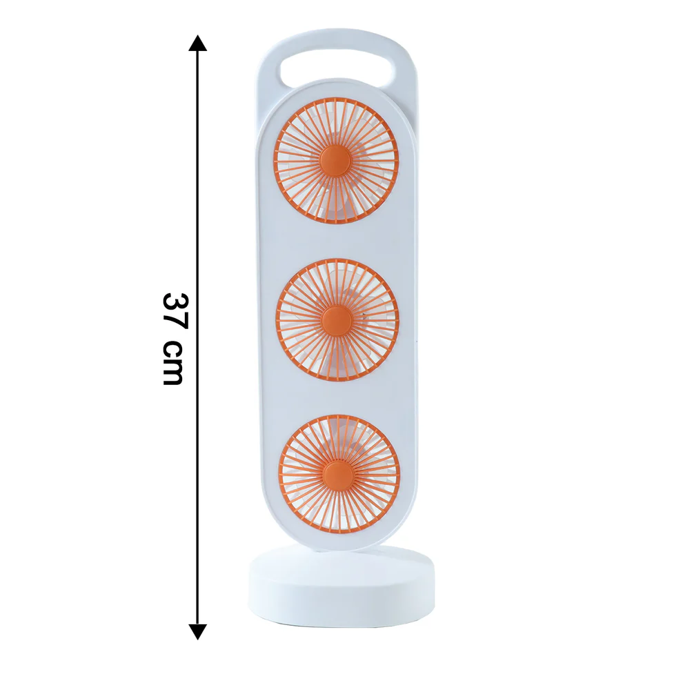 Portable 3 in 1 Design Triple Head Table Fan (1 Pc)