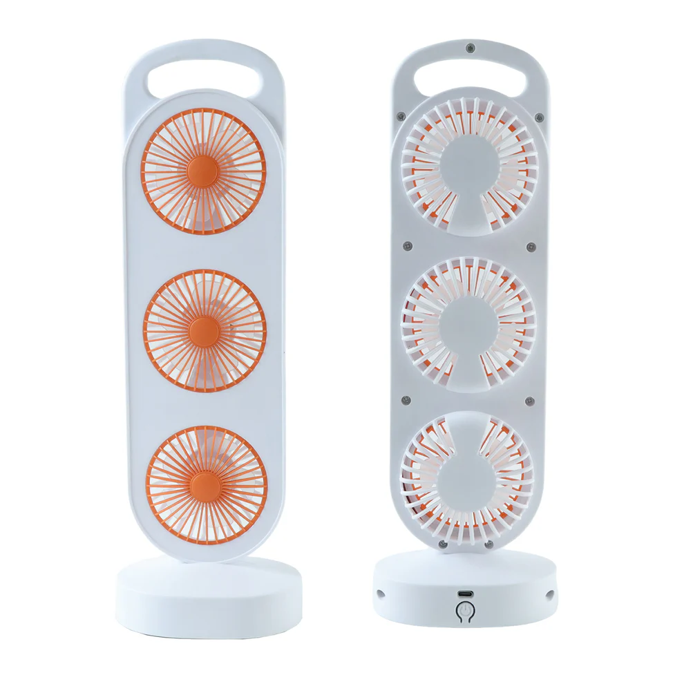 Portable 3 in 1 Design Triple Head Table Fan (1 Pc)