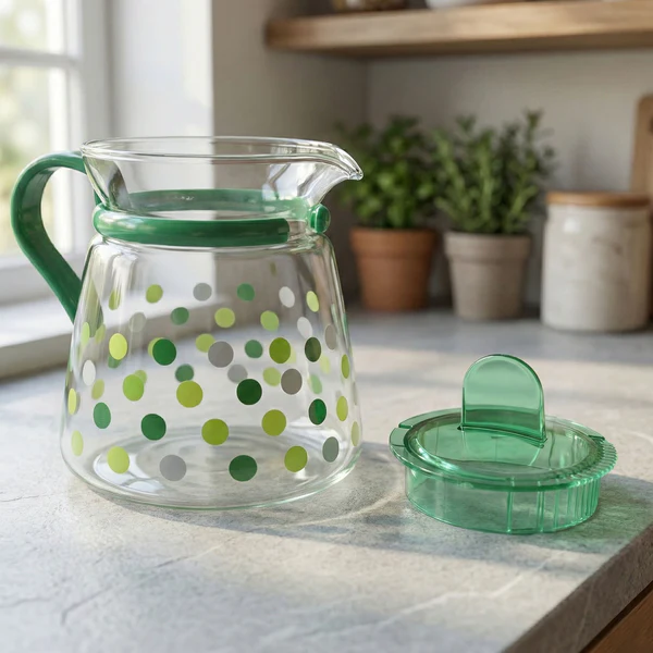 Elegant Glass Tea Pot with Matching Cups Set (1 Set)