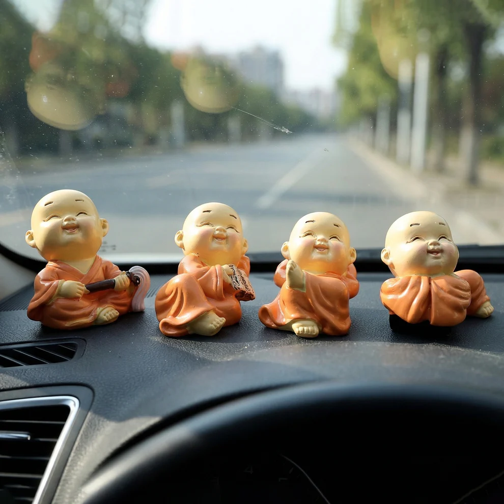 Adorable Mini Monk Buddha Idol Set (8 Pc)