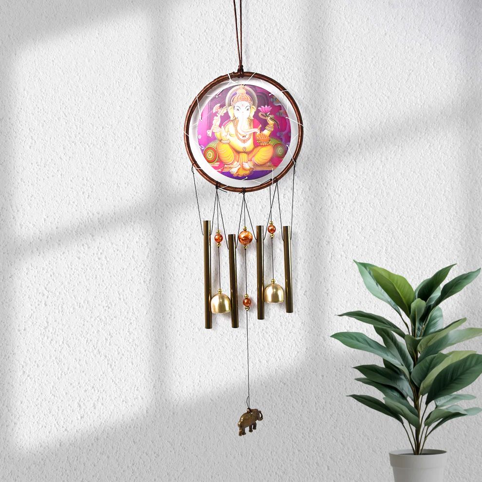 Lord Ganesh Wind Chimes Outdoor Hanging...